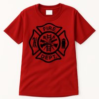 Fire Dept Emblem Badge Firefighter Logo Tall T-Shirt