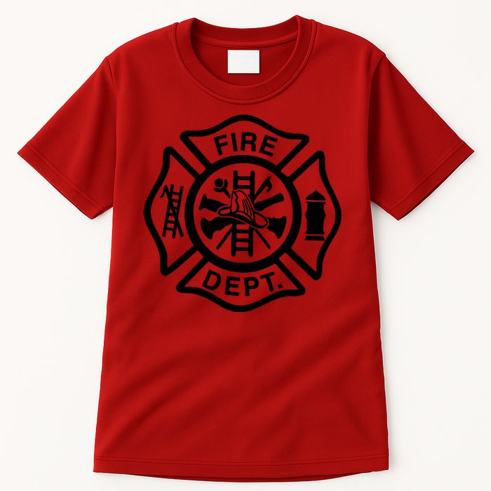 Fire Dept Emblem Badge Firefighter Logo Tall T-Shirt
