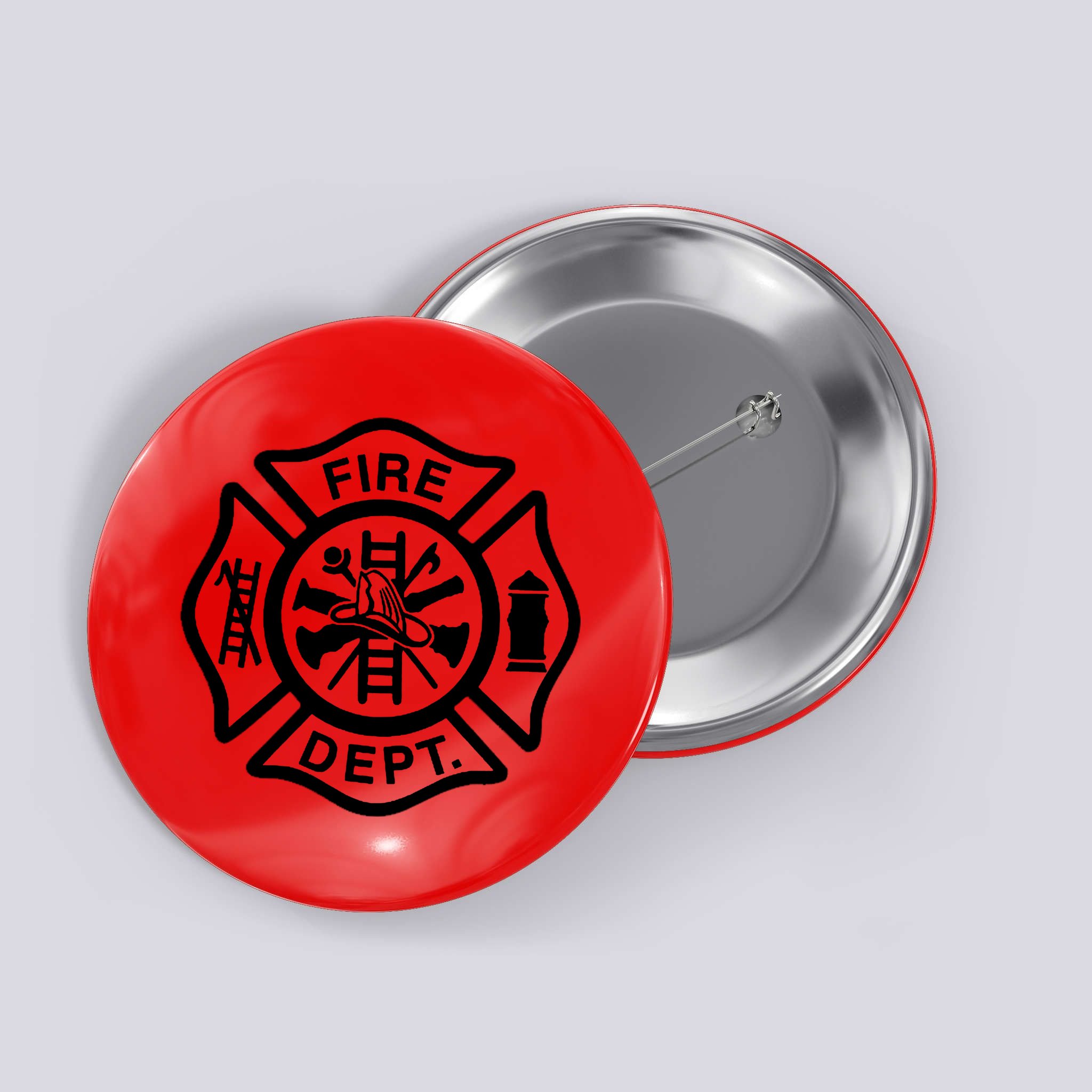 Fire Dept Emblem Badge Firefighter Logo Button