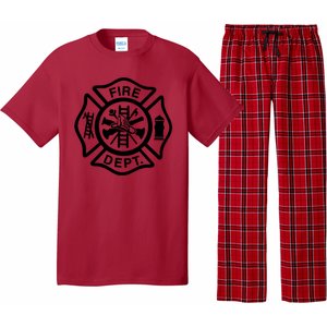 Fire Dept Emblem Badge Firefighter Logo Pajama Set