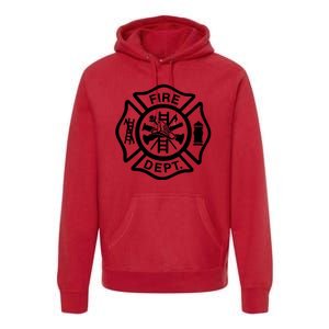 Fire Dept Emblem Badge Firefighter Logo Premium Hoodie