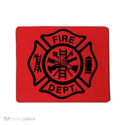 Fire Dept Emblem Badge Firefighter Logo Mousepad