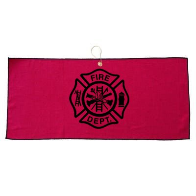 Fire Dept Emblem Badge Firefighter Logo Large Microfiber Waffle Golf Towel