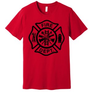 Fire Dept Emblem Badge Firefighter Logo Premium T-Shirt