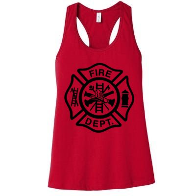 Fire Dept Emblem Badge Firefighter Logo Womens Tank Top