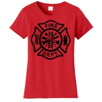 Fire Dept Emblem Badge Firefighter Logo Women's T-Shirt