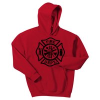 Fire Dept Emblem Badge Firefighter Logo Kids Hoodie