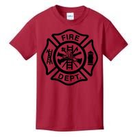 Fire Dept Emblem Badge Firefighter Logo Kids T-Shirt