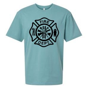 Fire Dept Emblem Badge Firefighter Logo Sueded Cloud Jersey T-Shirt