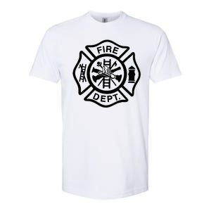 Fire Dept Emblem Badge Firefighter Logo Softstyle CVC T-Shirt