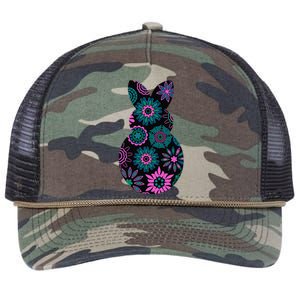 Floral Decorative Easter Bunny Novelty Fashion Top Retro Rope Trucker Hat Cap