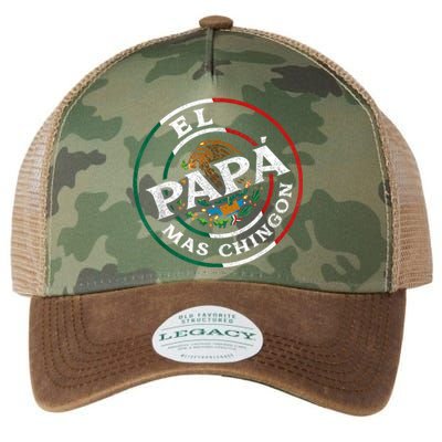 FatherS Day El Papa Mas Chingon Funny Mexican Dad Spanish Legacy Tie Dye Trucker Hat