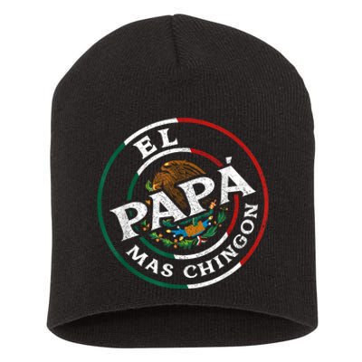 FatherS Day El Papa Mas Chingon Funny Mexican Dad Spanish Short Acrylic Beanie