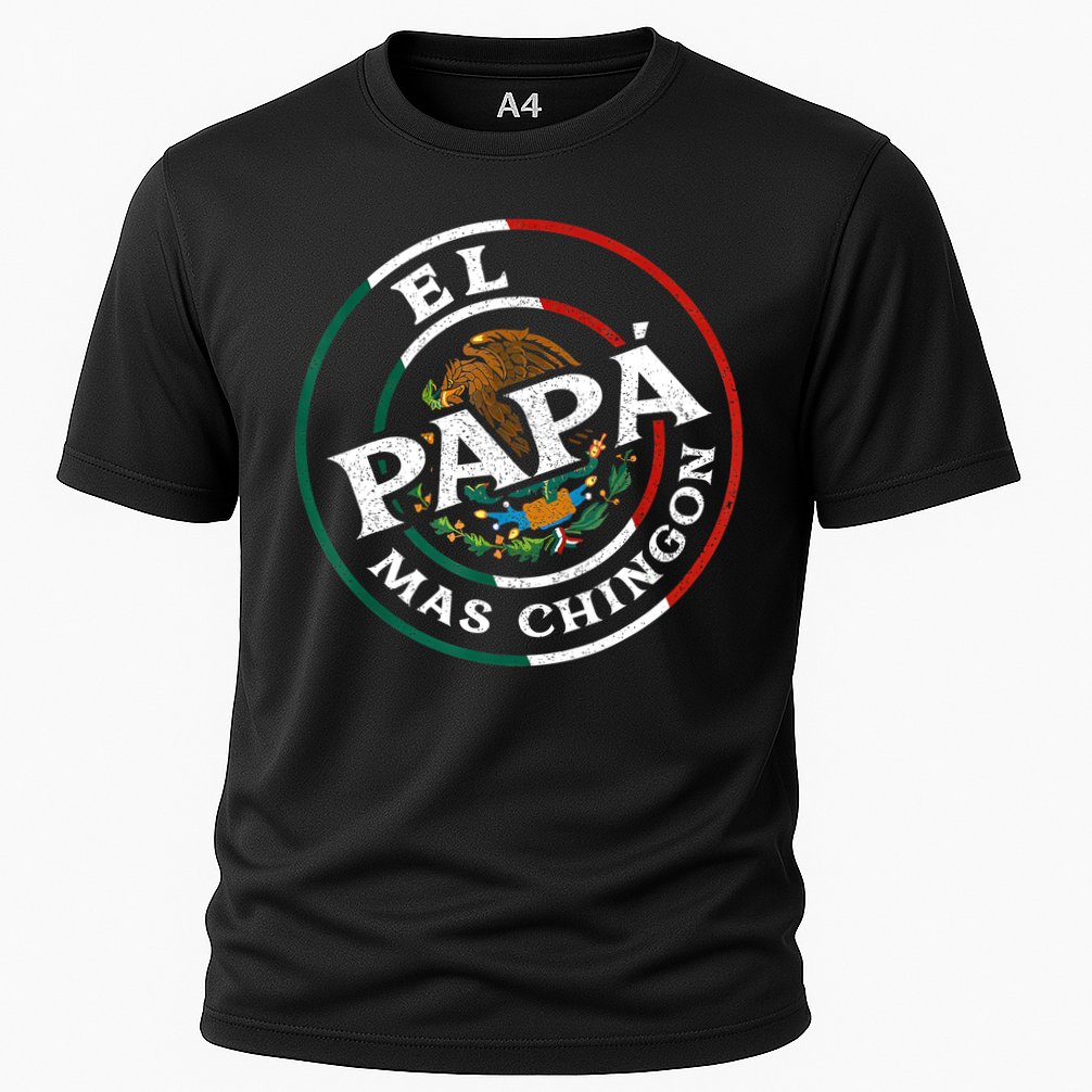 Fathers Day El Papa Mas Chingon Funny Mexican Dad Spanish Cooling Performance Crew T-Shirt