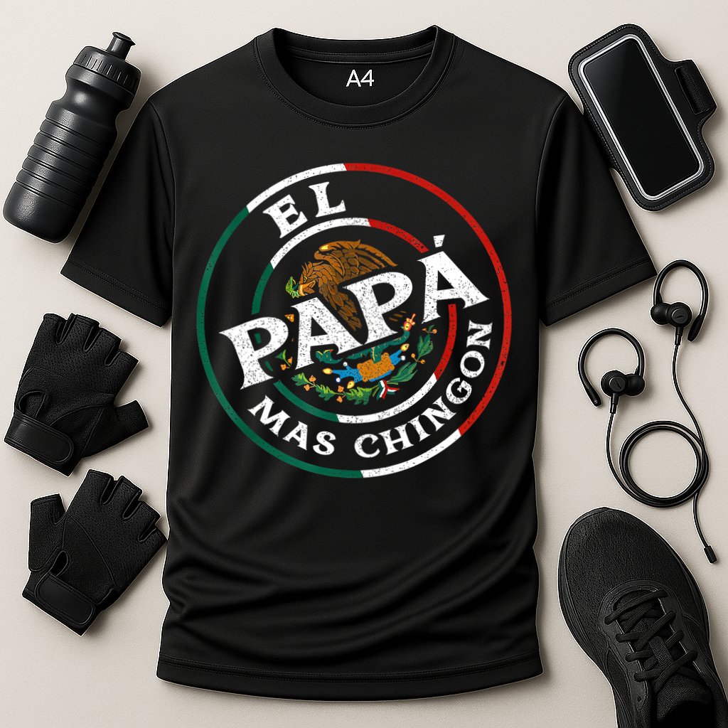 Fathers Day El Papa Mas Chingon Funny Mexican Dad Spanish Cooling Performance Crew T-Shirt