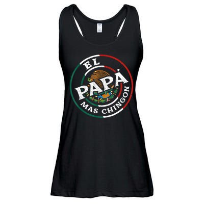 Fathers Day El Papa Mas Chingon Funny Mexican Dad Spanish Ladies Essential Flowy Tank