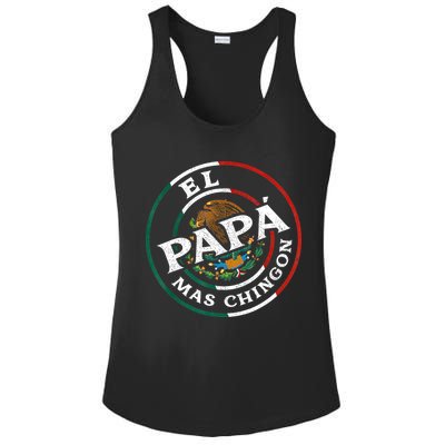Fathers Day El Papa Mas Chingon Funny Mexican Dad Spanish Ladies PosiCharge Competitor Racerback Tank