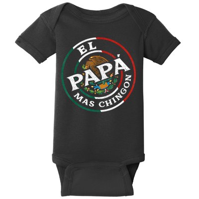 Fathers Day El Papa Mas Chingon Funny Mexican Dad Spanish Baby Bodysuit