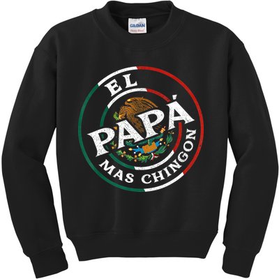 Fathers Day El Papa Mas Chingon Funny Mexican Dad Spanish Kids Sweatshirt