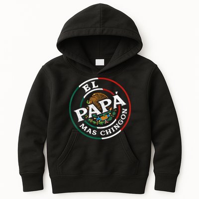 Fathers Day El Papa Mas Chingon Funny Mexican Dad Spanish Kids Hoodie