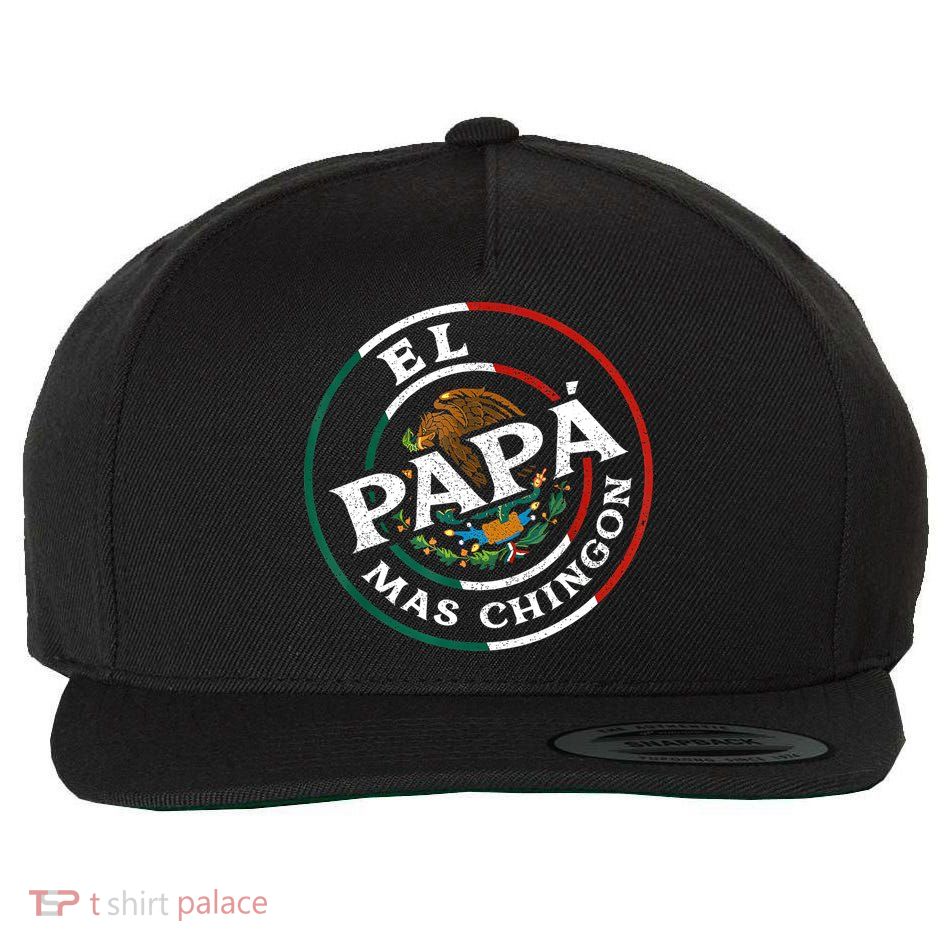 Fathers Day El Papa Mas Chingon Funny Mexican Dad Spanish Wool Snapback Cap