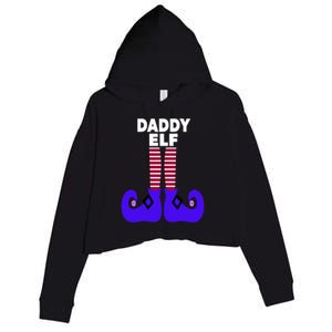 Funny Daddy Elf Christmas For Father Pop Dad From Cool Gift Crop Fleece Hoodie