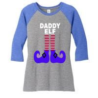 Funny Daddy Elf Christmas For Father Pop Dad From Cool Gift Women's Tri-Blend 3/4-Sleeve Raglan Shirt