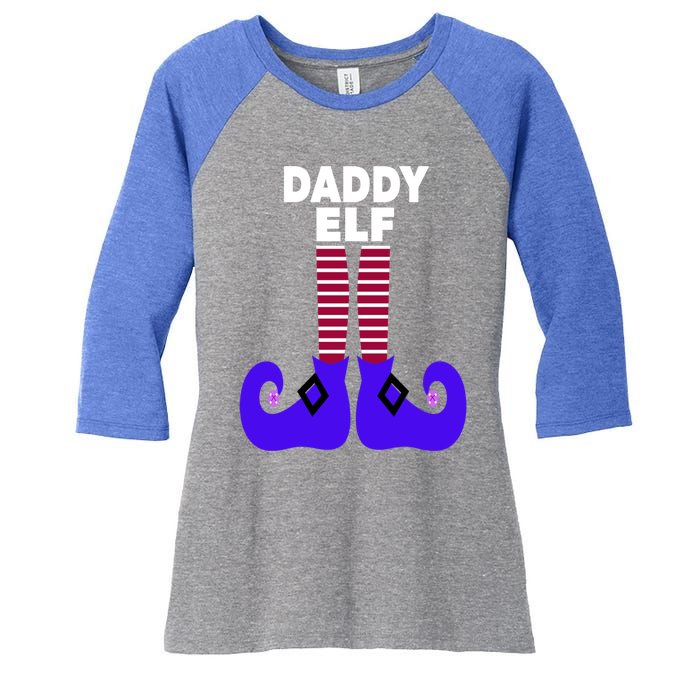 Funny Daddy Elf Christmas For Father Pop Dad From Cool Gift Women's Tri-Blend 3/4-Sleeve Raglan Shirt