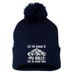 Father's Day Funny Billiards Billiard Pool Balls Player Gift For Dad Pom Pom 12in Knit Beanie