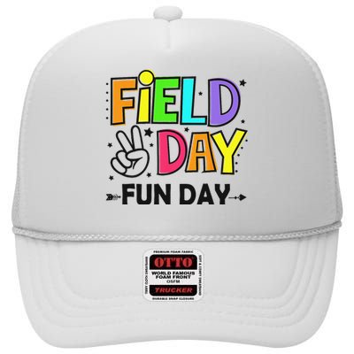 Field Day Fun Day Last Day Of School Teacher Student High Crown Mesh Back Trucker Hat