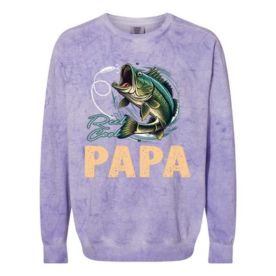 Fathers Day Funny Fisherman Reel Cool Papa Fishing Lover Colorblast Crewneck Sweatshirt