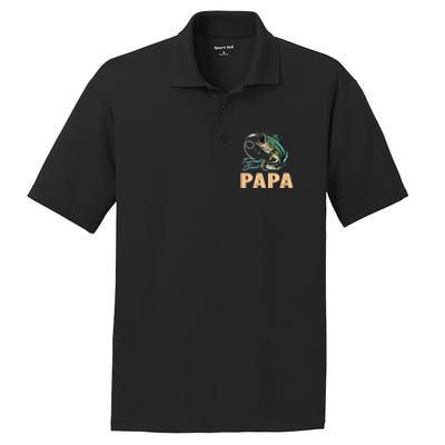 Fathers Day Funny Fisherman Reel Cool Papa Fishing Lover PosiCharge RacerMesh Polo