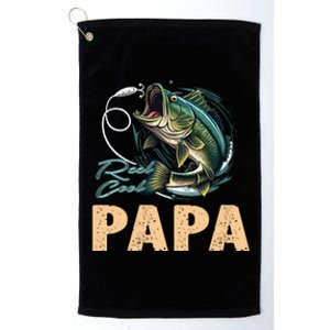 Fathers Day Funny Fisherman Reel Cool Papa Fishing Lover Platinum Collection Golf Towel