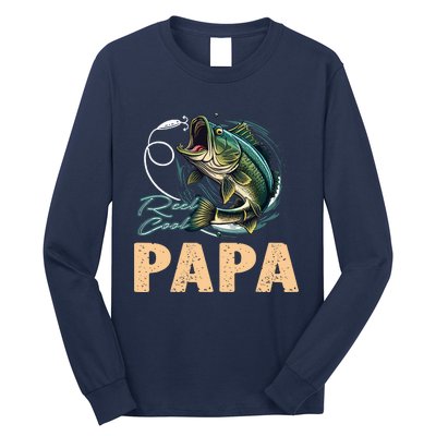 Fathers Day Funny Fisherman Reel Cool Papa Fishing Lover Long Sleeve Shirt