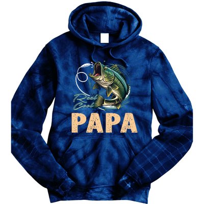 Fathers Day Funny Fisherman Reel Cool Papa Fishing Lover Tie Dye Hoodie