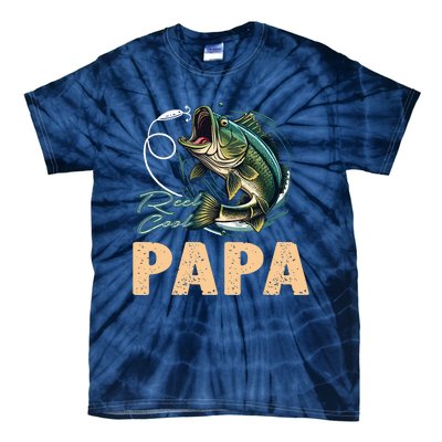 Fathers Day Funny Fisherman Reel Cool Papa Fishing Lover Tie-Dye T-Shirt