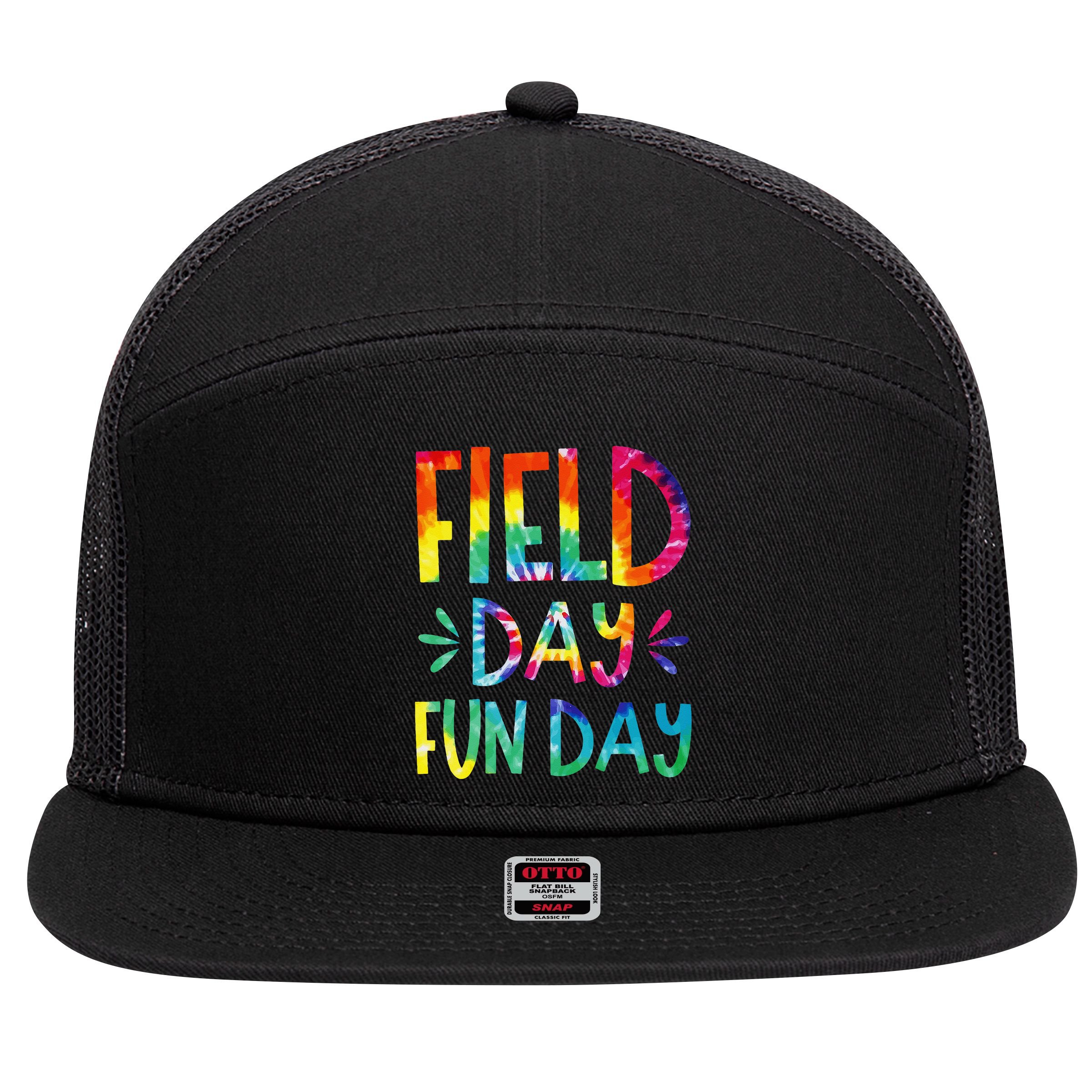 Field Day Fun Day Last Day Of School Teacher Student 7 Panel Mesh Trucker Snapback Hat