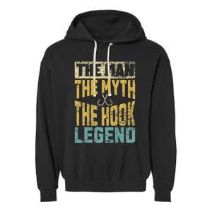 Funny Dad Fishing Man Myth Hook Legend Fisherman Fathers Day Garment-Dyed Fleece Hoodie