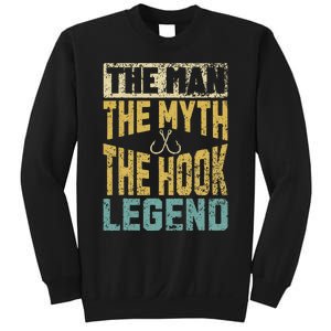 Funny Dad Fishing Man Myth Hook Legend Fisherman Fathers Day Sweatshirt