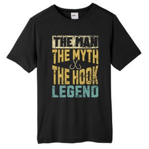 Funny Dad Fishing Man Myth Hook Legend Fisherman Fathers Day Tall Fusion ChromaSoft Performance T-Shirt