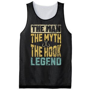 Funny Dad Fishing Man Myth Hook Legend Fisherman Fathers Day Mesh Reversible Basketball Jersey Tank