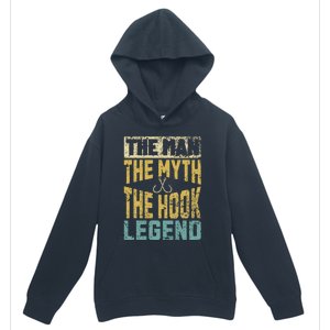 Funny Dad Fishing Man Myth Hook Legend Fisherman Fathers Day Urban Pullover Hoodie