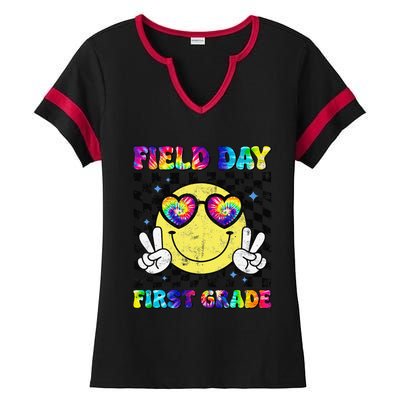 Field Day First Grade Student Teacher Last Day Of School Ladies Halftime Notch Neck Tee