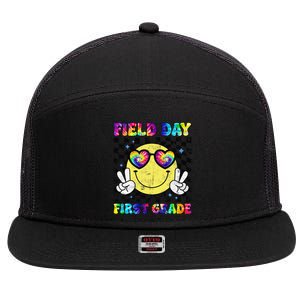 Field Day First Grade Student Teacher Last Day Of School 7 Panel Mesh Trucker Snapback Hat