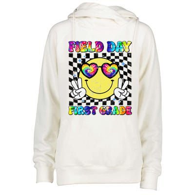 Field Day First Grade Student Teacher Last Day Of School Womens Funnel Neck Pullover Hood