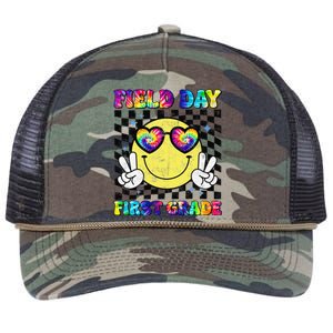 Field Day First Grade Student Teacher Last Day Of School Retro Rope Trucker Hat Cap