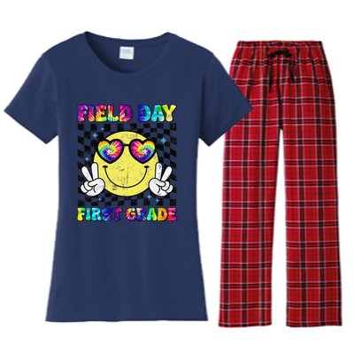 Field Day First Grade Student Teacher Last Day Of School Women's Flannel Pajama Set