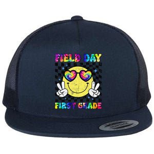 Field Day First Grade Student Teacher Last Day Of School Flat Bill Trucker Hat