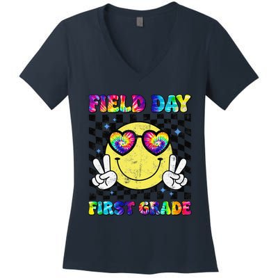 Field Day First Grade Student Teacher Last Day Of School Women's V-Neck T-Shirt