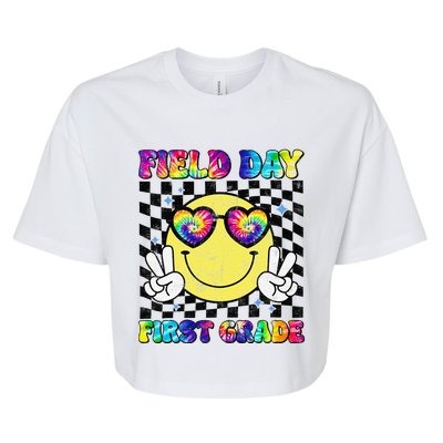 Field Day First Grade Student Teacher Last Day Of School Bella+Canvas Jersey Crop Tee